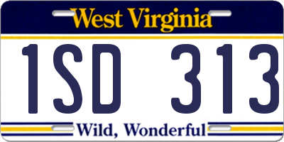 WV license plate 1SD313