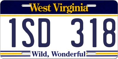 WV license plate 1SD318