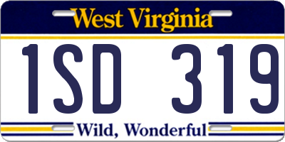 WV license plate 1SD319