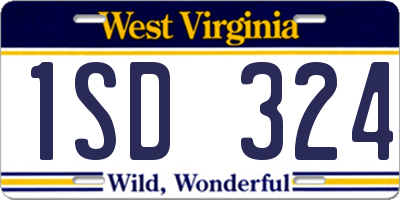 WV license plate 1SD324