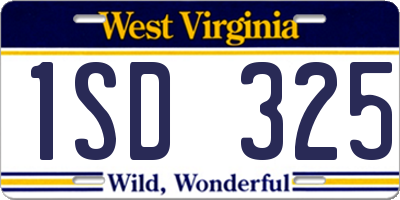 WV license plate 1SD325