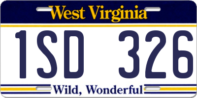 WV license plate 1SD326