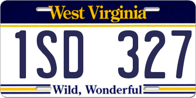 WV license plate 1SD327