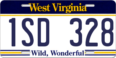 WV license plate 1SD328
