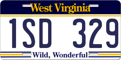 WV license plate 1SD329