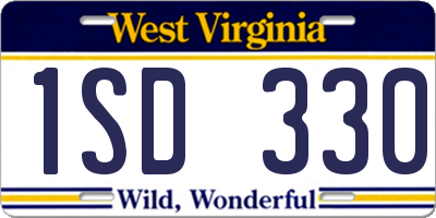 WV license plate 1SD330