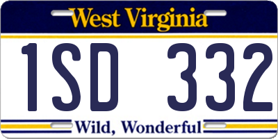 WV license plate 1SD332