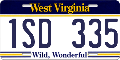 WV license plate 1SD335