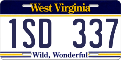 WV license plate 1SD337