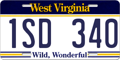 WV license plate 1SD340
