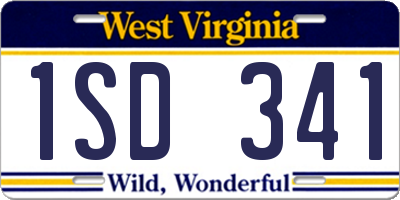 WV license plate 1SD341