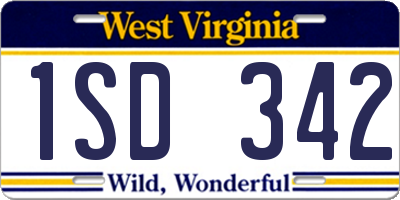 WV license plate 1SD342