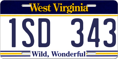 WV license plate 1SD343