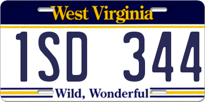 WV license plate 1SD344