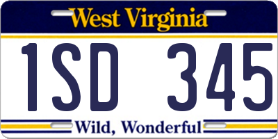 WV license plate 1SD345