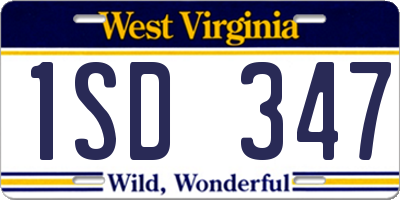 WV license plate 1SD347
