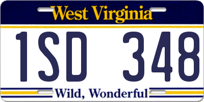 WV license plate 1SD348
