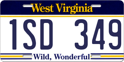WV license plate 1SD349