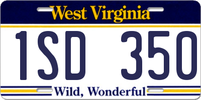 WV license plate 1SD350