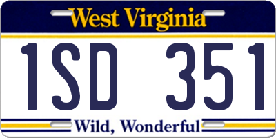 WV license plate 1SD351