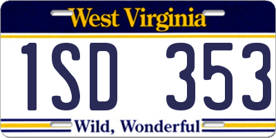 WV license plate 1SD353