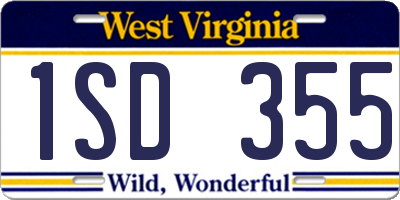 WV license plate 1SD355