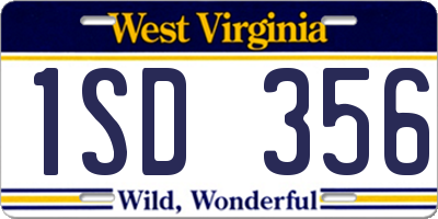 WV license plate 1SD356