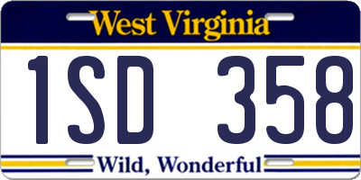 WV license plate 1SD358