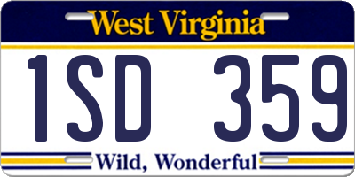 WV license plate 1SD359