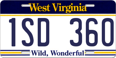 WV license plate 1SD360