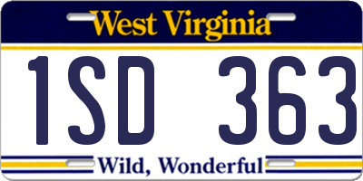 WV license plate 1SD363