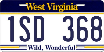 WV license plate 1SD368