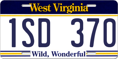 WV license plate 1SD370