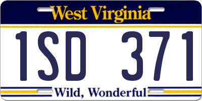 WV license plate 1SD371