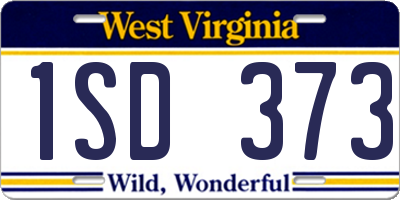 WV license plate 1SD373