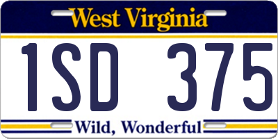 WV license plate 1SD375