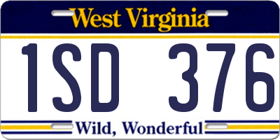 WV license plate 1SD376