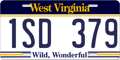 WV license plate 1SD379