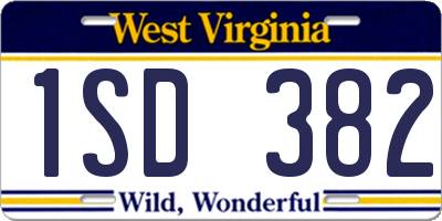 WV license plate 1SD382