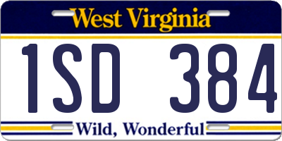 WV license plate 1SD384