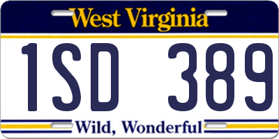 WV license plate 1SD389