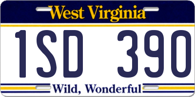 WV license plate 1SD390