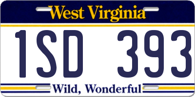 WV license plate 1SD393