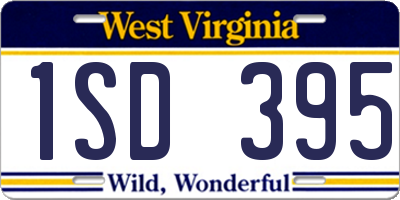 WV license plate 1SD395