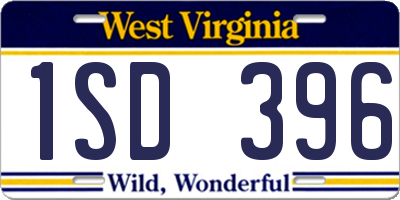 WV license plate 1SD396