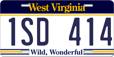 WV license plate 1SD414