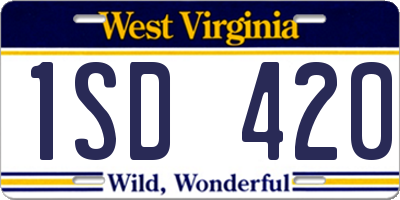 WV license plate 1SD420