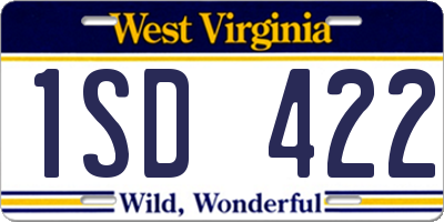 WV license plate 1SD422