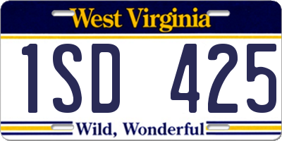 WV license plate 1SD425