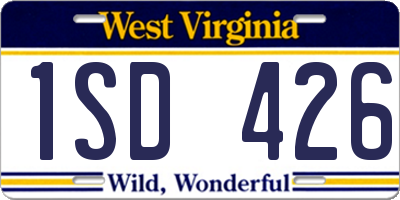 WV license plate 1SD426